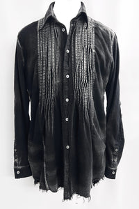 2502-SH05 Discharged Layered Flannel Shirt