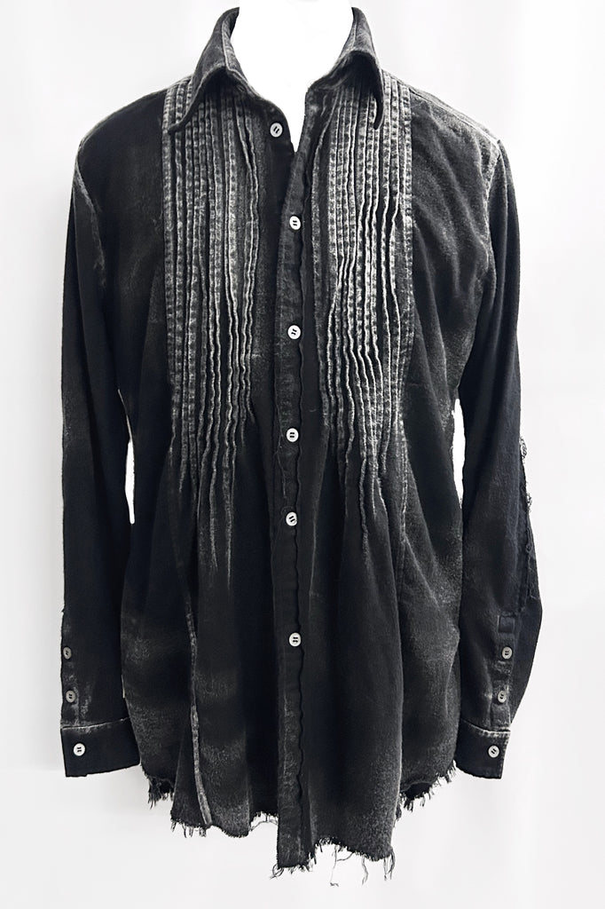 2502-SH05 Discharged Layered Flannel Shirt