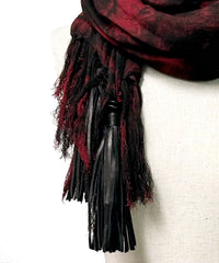 2502-ST01 Tie Dye Long Stole 05_Black/Red