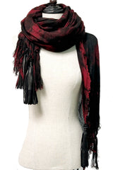2502-ST01 Tie Dye Long Stole 05_Black/Red