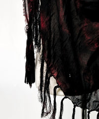 2502-ST01 Tie Dye Long Stole 05_Black/Red