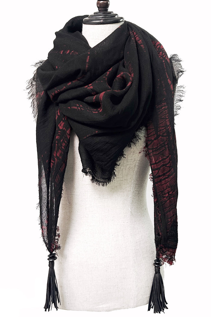 2502-ST03 Shadow Vine Square Stole 05_Black/Red