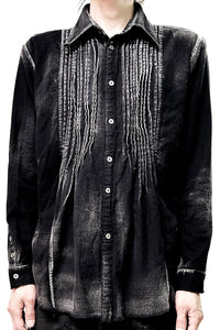 2502-SH05 Discharged Layered Flannel Shirt