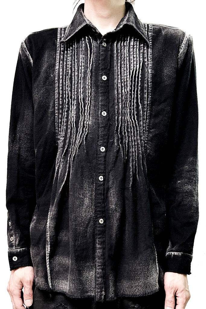 2502-SH05 Discharged Layered Flannel Shirt