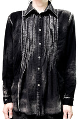 2502-SH05 Discharged Layered Flannel Shirt