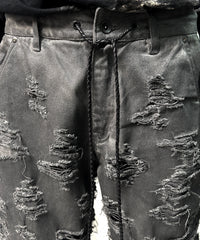 2502-PT03 Coating Side Shirring Slash Pants_Charcoal