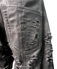 2502-PT03 Coating Side Shirring Slash Pants_Charcoal