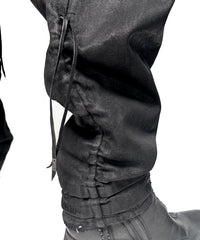 2502-PT13 Coating Side Shirring Twill Pants_Black