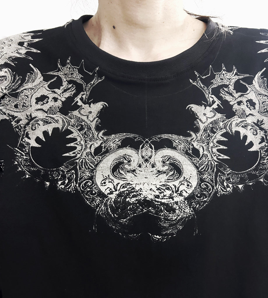 2502-TP12 Magnolia Feather Dolman Top_Black