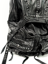 2402-BG04 Black Metal Backpack 02 (All Leather)