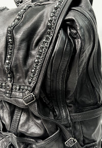2402-BG04 Black Metal Backpack 02 (All Leather)