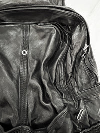 2402-BG04 Black Metal Backpack 02 (All Leather)