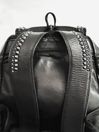 2402-BG04 Black Metal Backpack 02 (All Leather)