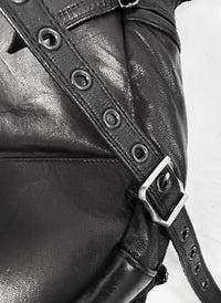 2402-BG04 Black Metal Backpack 02 (All Leather)