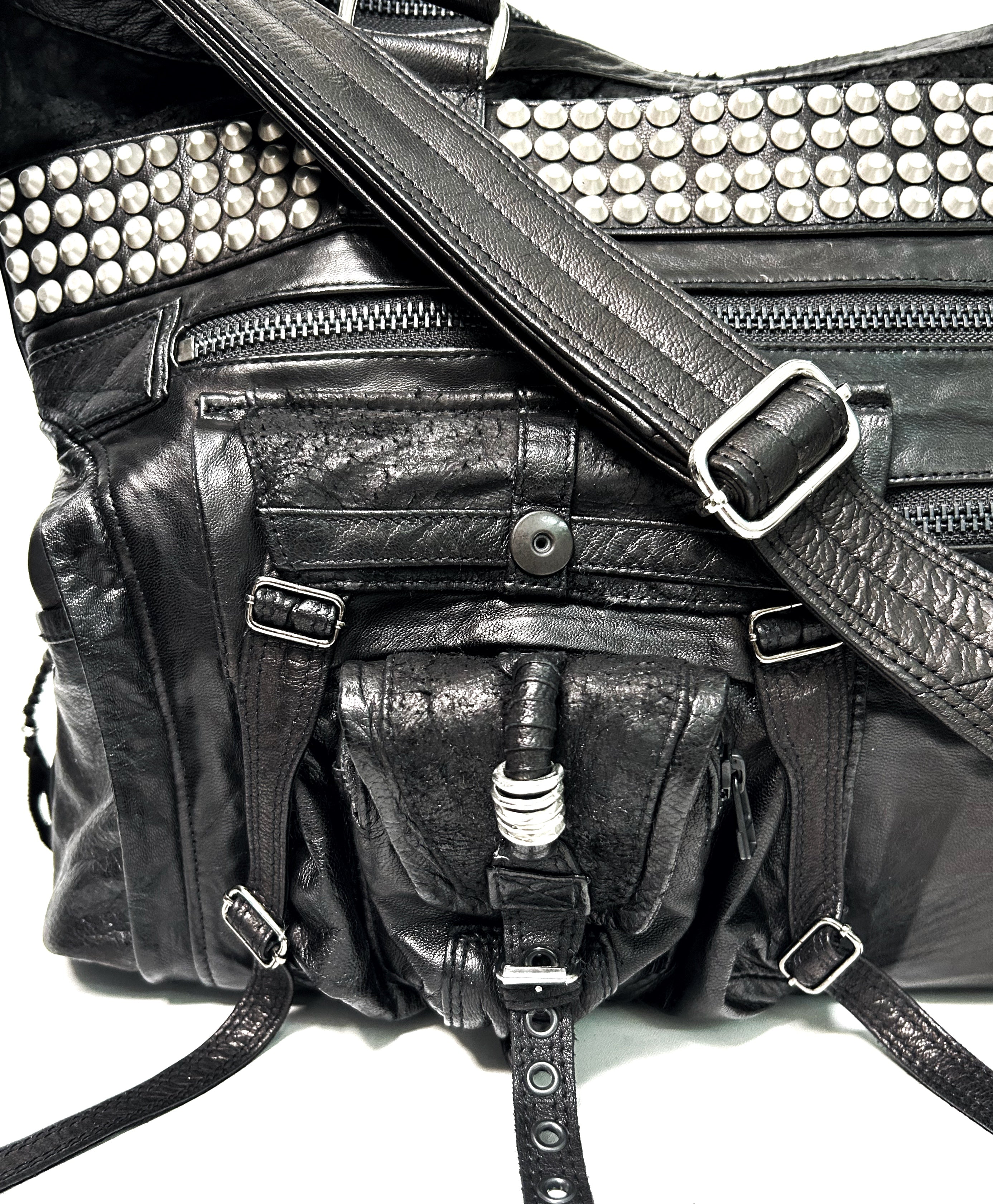 kmrii Leather Bag ケムリ バイカー レイブ KMRii ケムリ Black Honey Laptop Bag ブラック ハニー ラップトップ