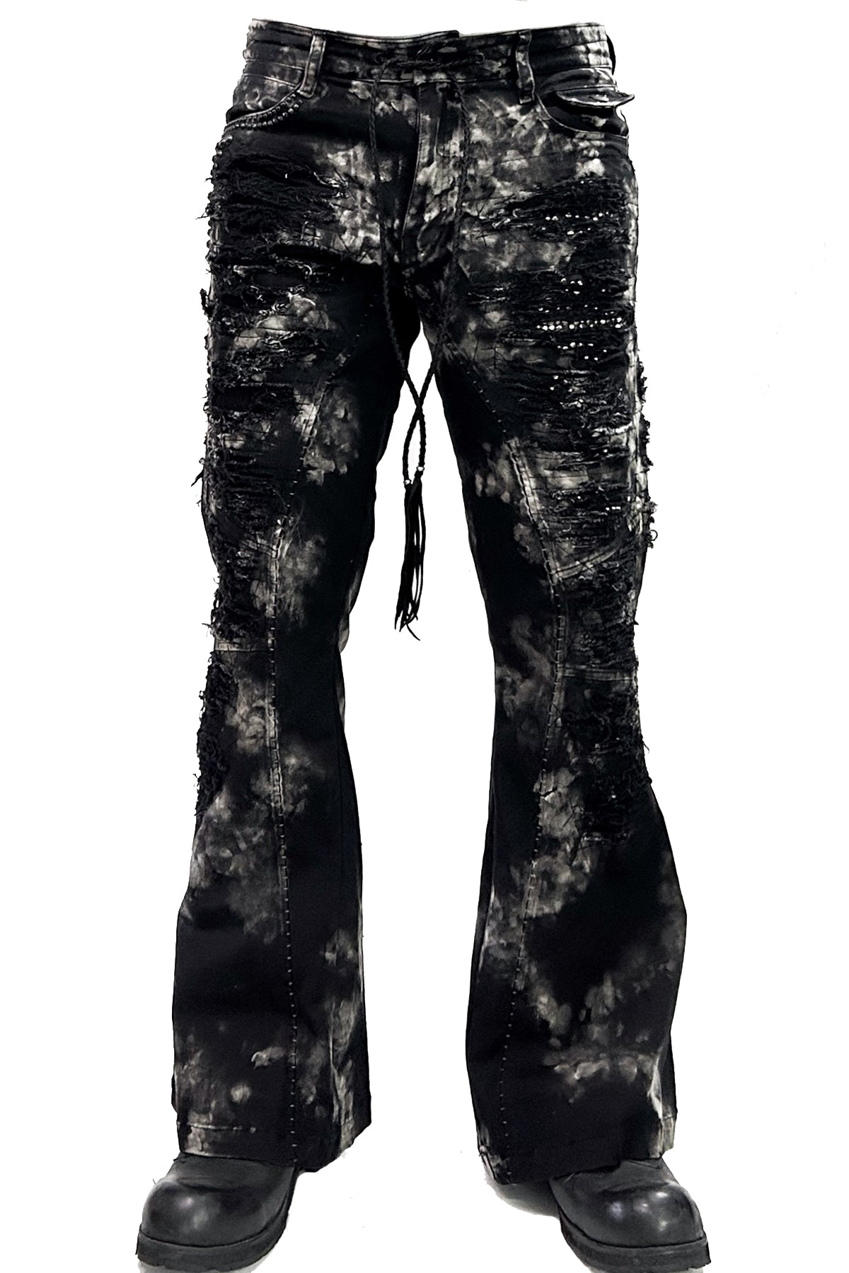 2502-PT17 Disharged Stretch Twill Flare Pants / STD