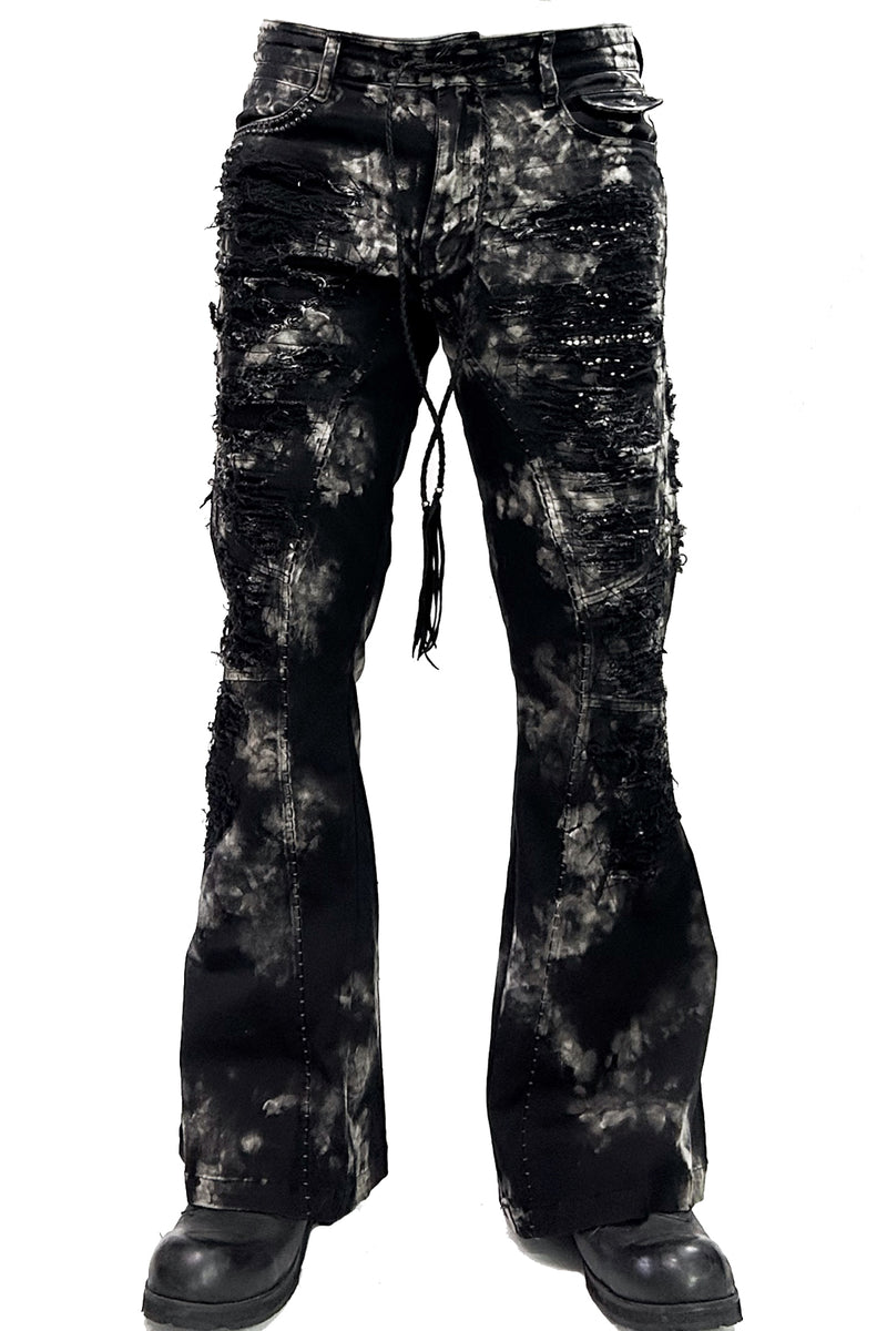 2502-PT17 Disharged Stretch Twill Flare Pants / STD