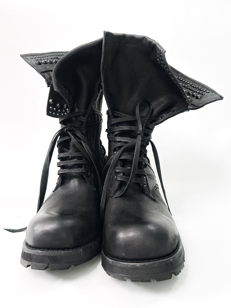 2402-BO03 Chrome Braided Boots 13 (No Studs)