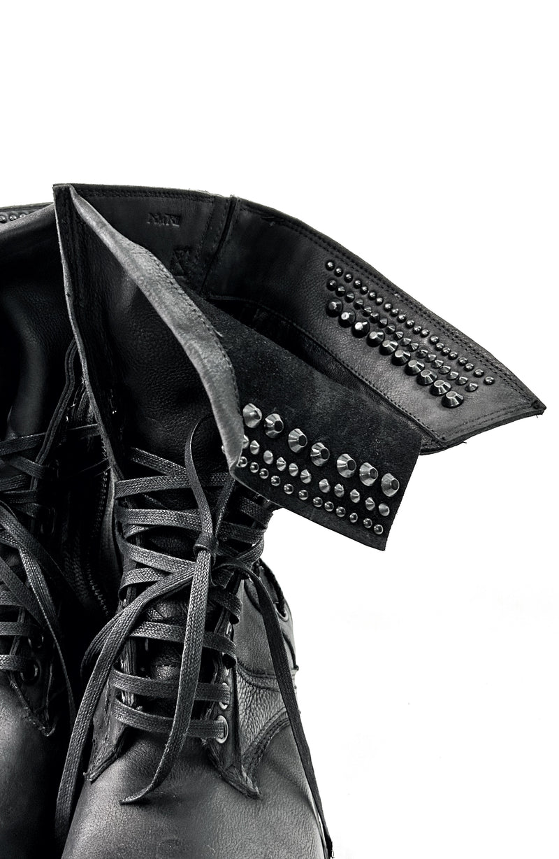 2402-BO03 Chrome Braided Boots 13 (No Studs)