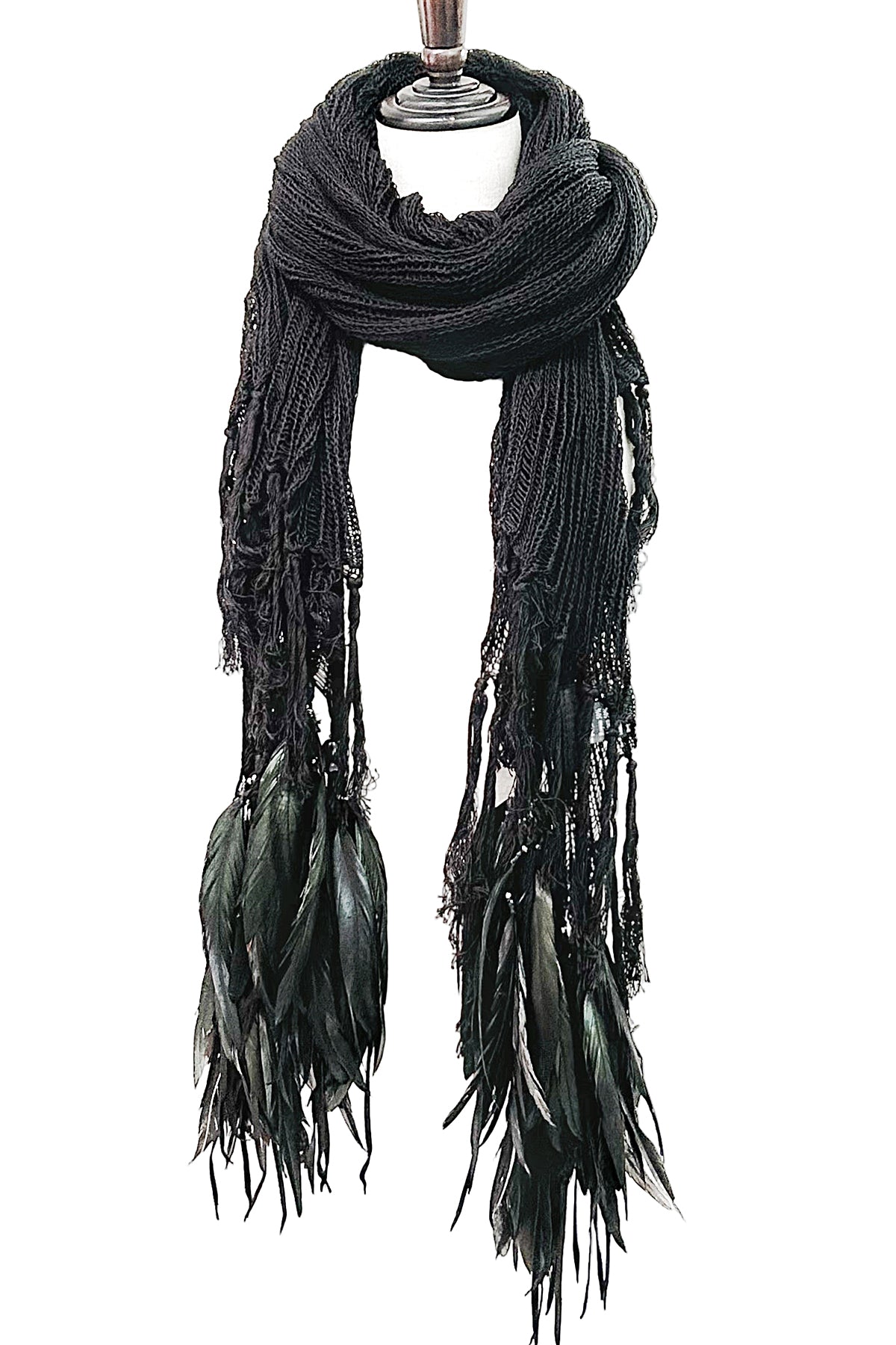 1402-ST05 Northern Light Knit Stole 02_BLK