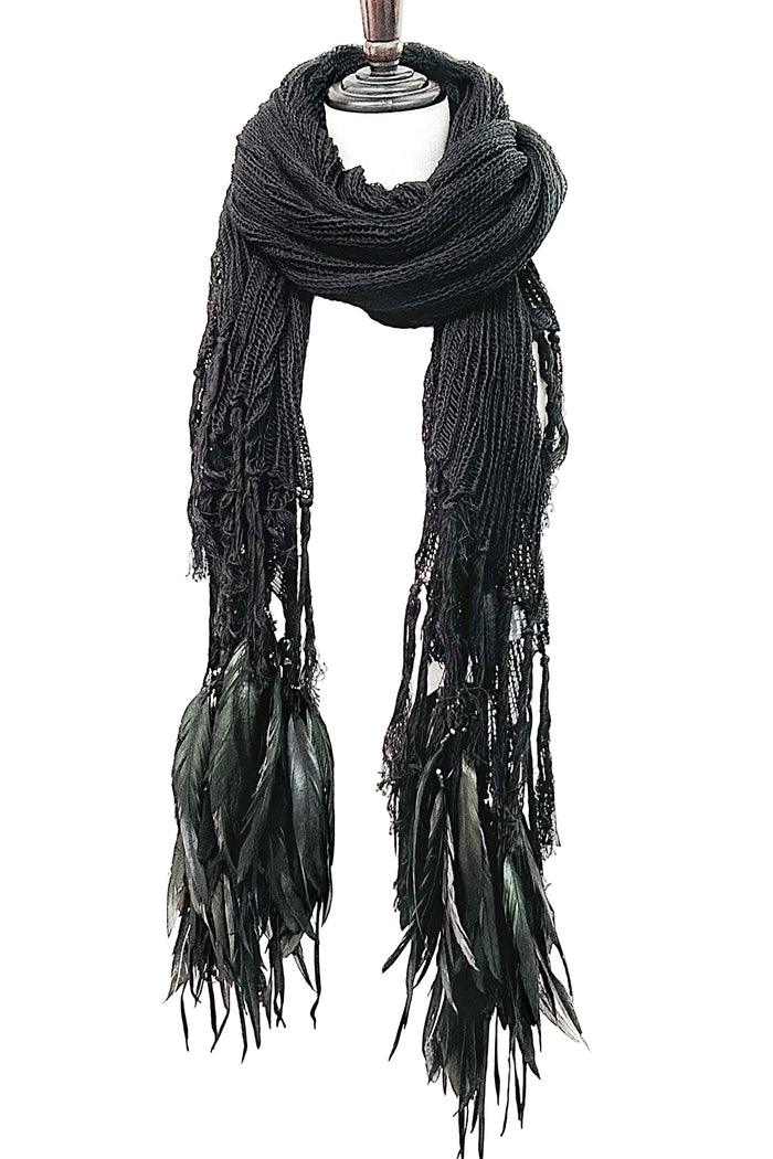 1402-ST05 Northern Light Knit Stole 02_BLK