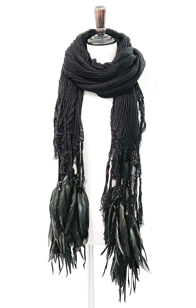 1402- ST05 Northern Light Knit Stole 02_BLK