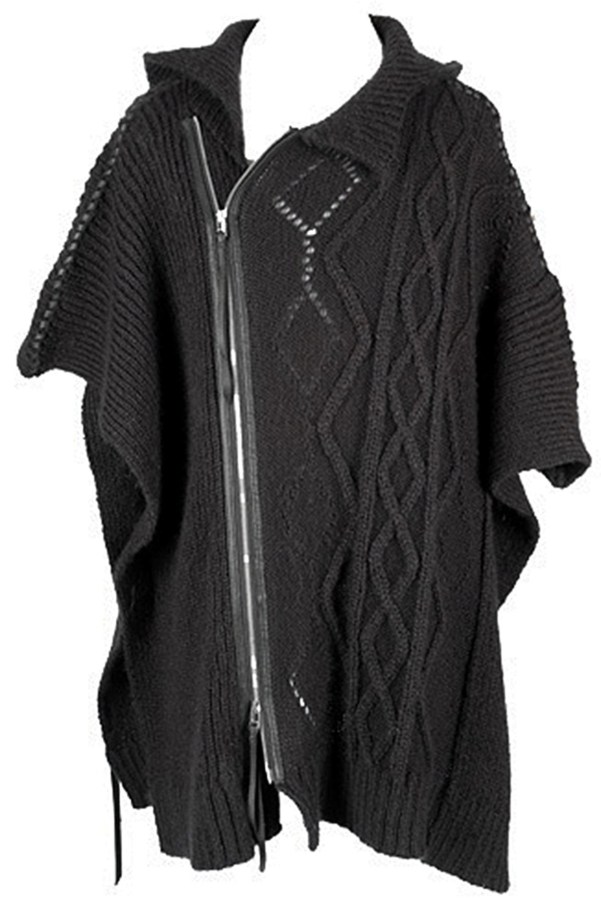 1702-KT02 Mohair Cable Domino Poncho