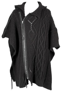 1702-KT02 Mohair Cable Domino Poncho