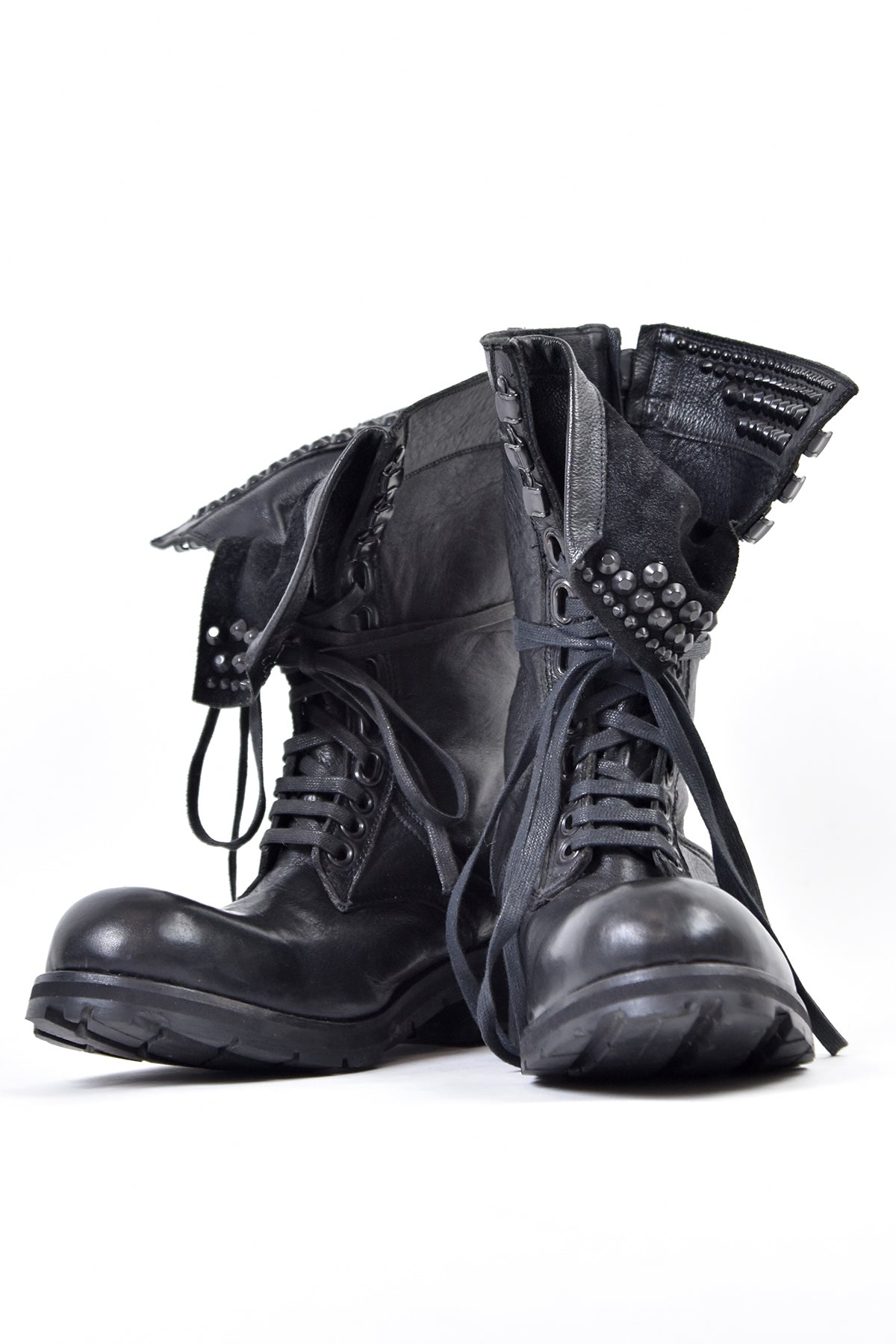 Kmrii ブーツ　スタッズ kmrii lace up boots ケムリ スタッズブーツ