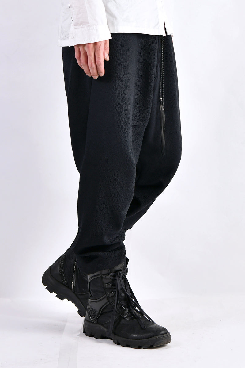 2102-PT06 Nylon Stretch Track Pants Black