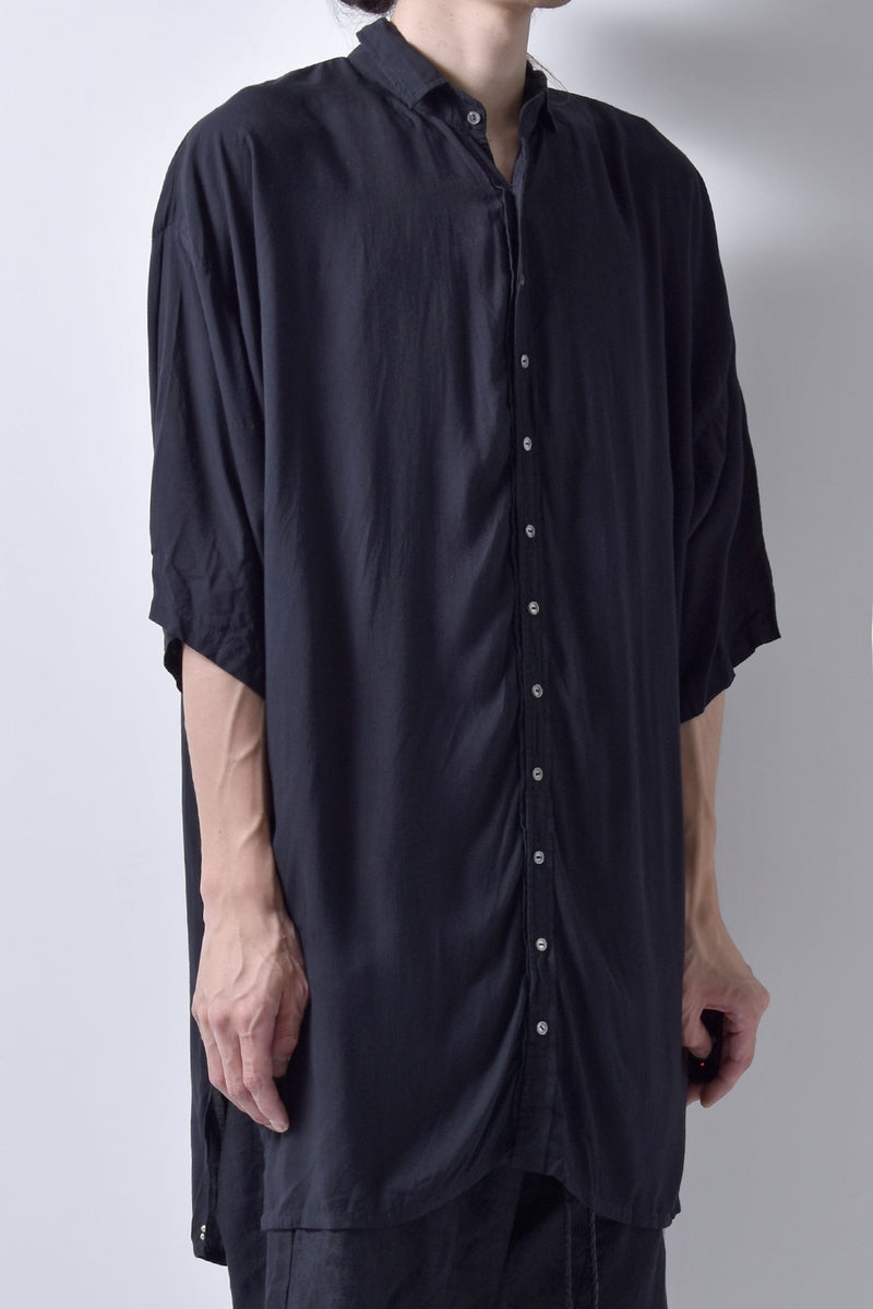 2101-SH05 Stealth Rayon Lazy Shirt_Black
