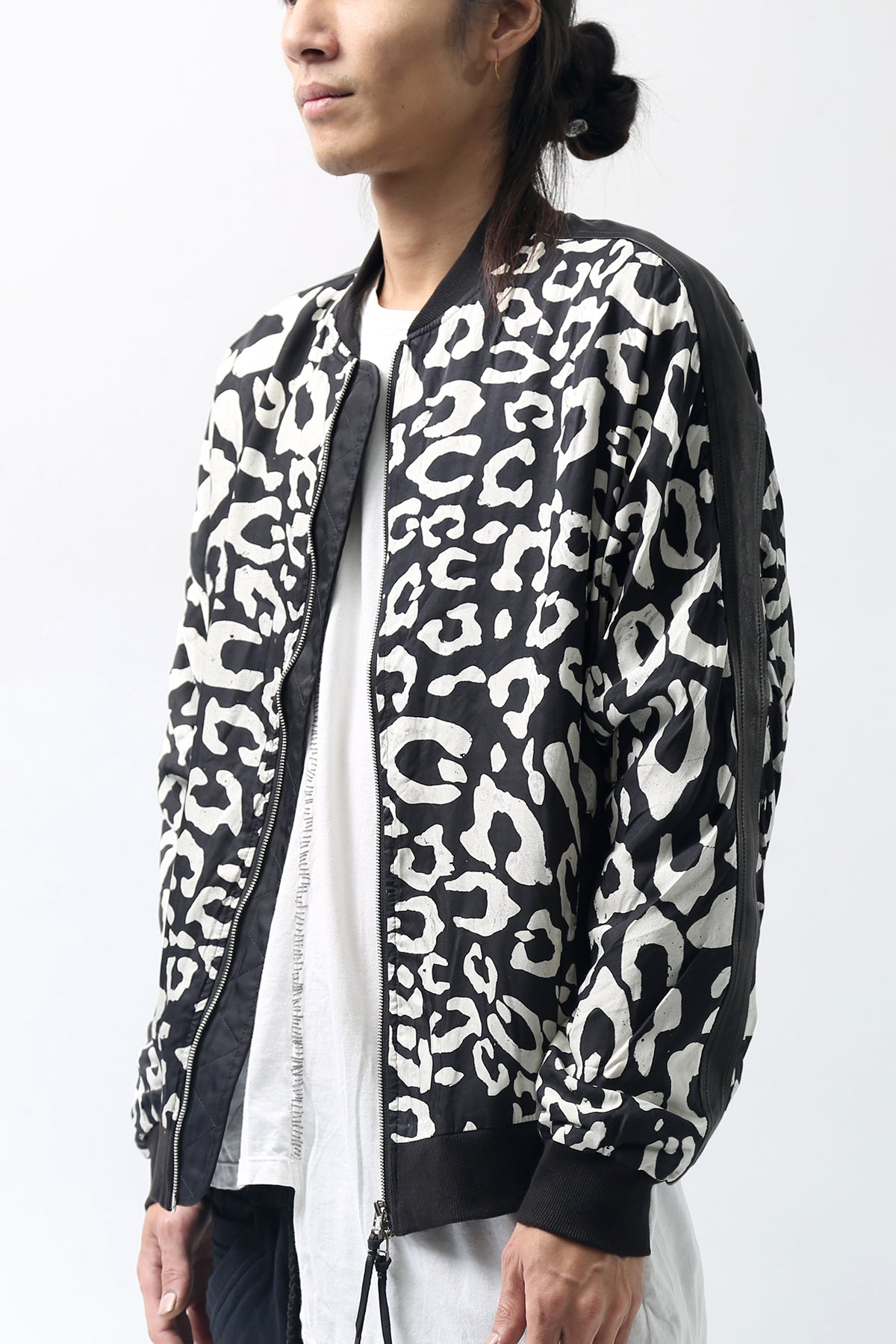 1902-JK05 Leather Combi Dolman JKT / LP Black