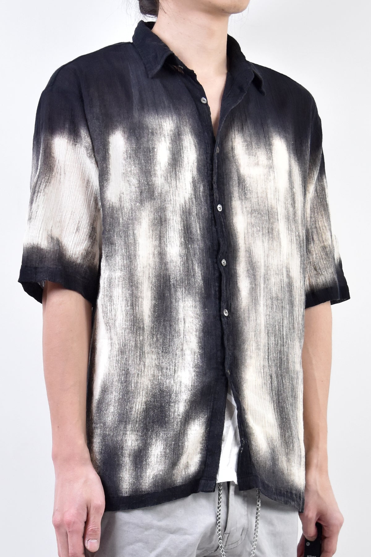 2101-SH04C Discharged Crepe Cotton Slim Shirt 02