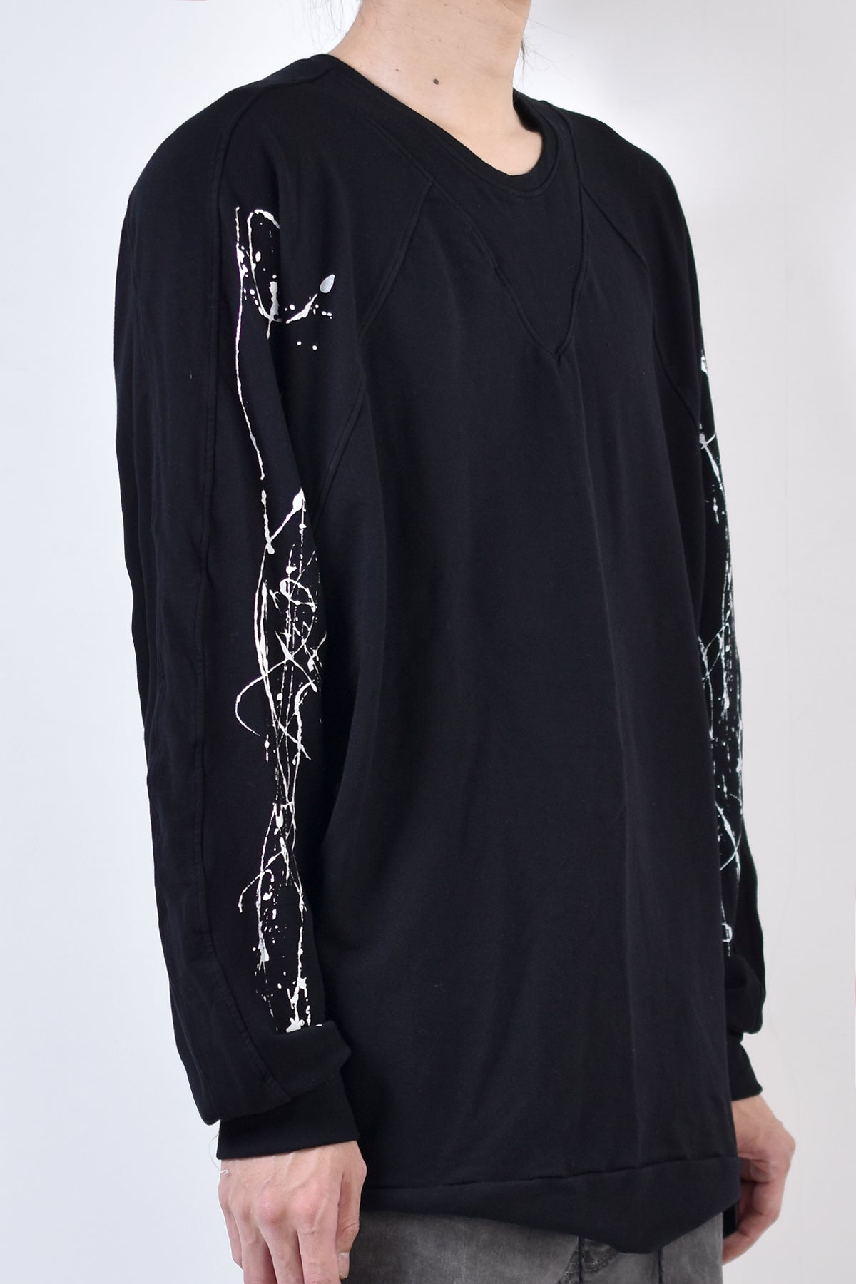 2002-TP04A Splash Bamboo Dolman Pullover Black