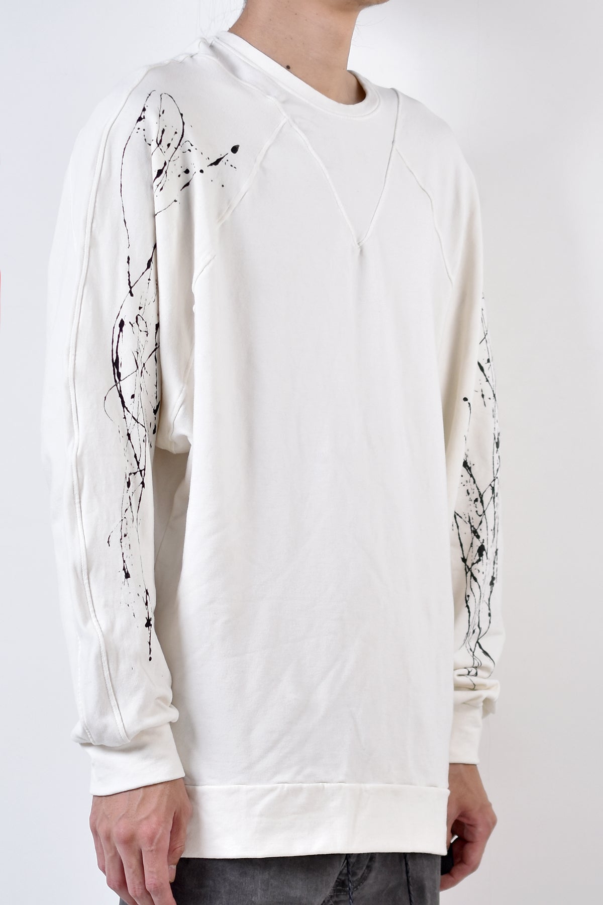 2002-TP04A Splash Bamboo Dolman Pullover White