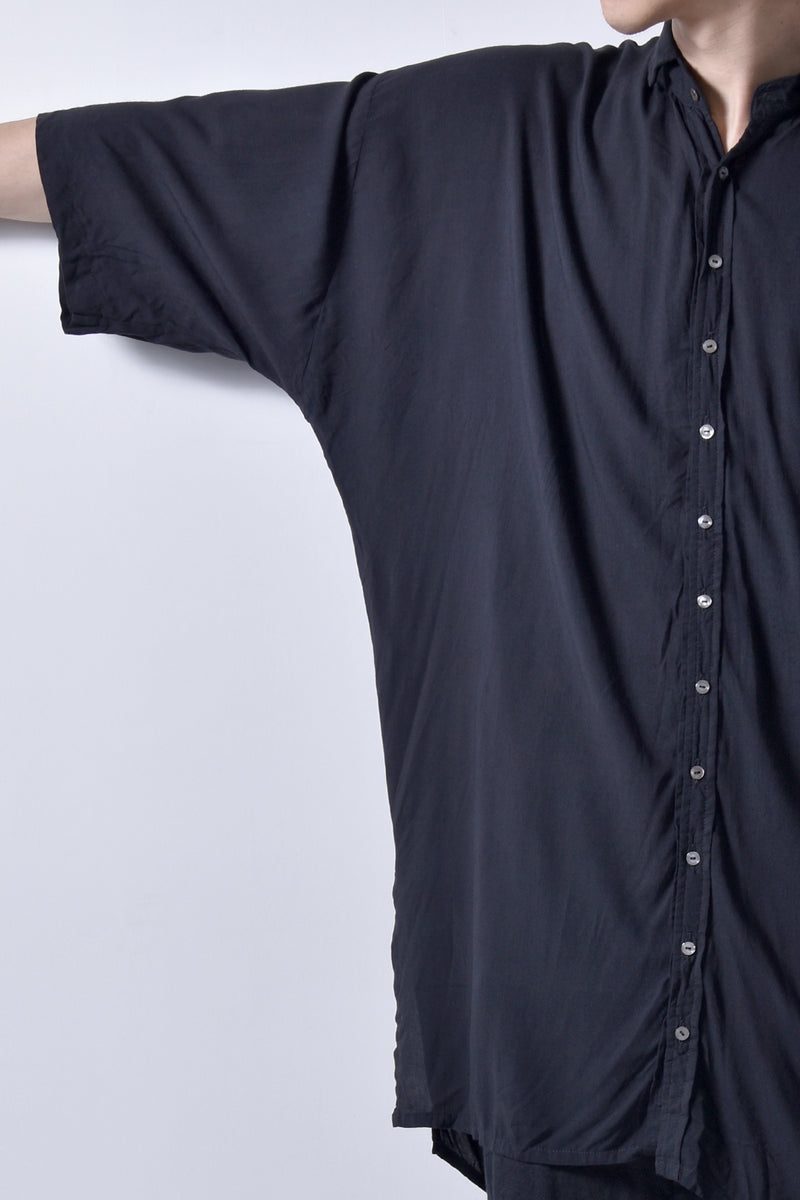 2101-SH05 Stealth Rayon Lazy Shirt_Black
