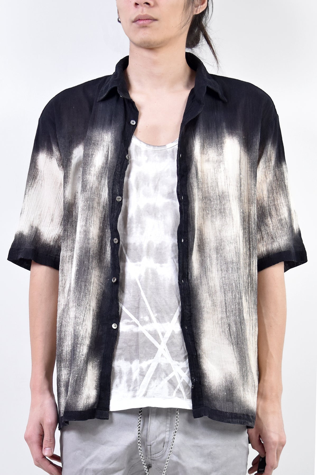 2101-SH04C Discharged Crepe Cotton Slim Shirt 02