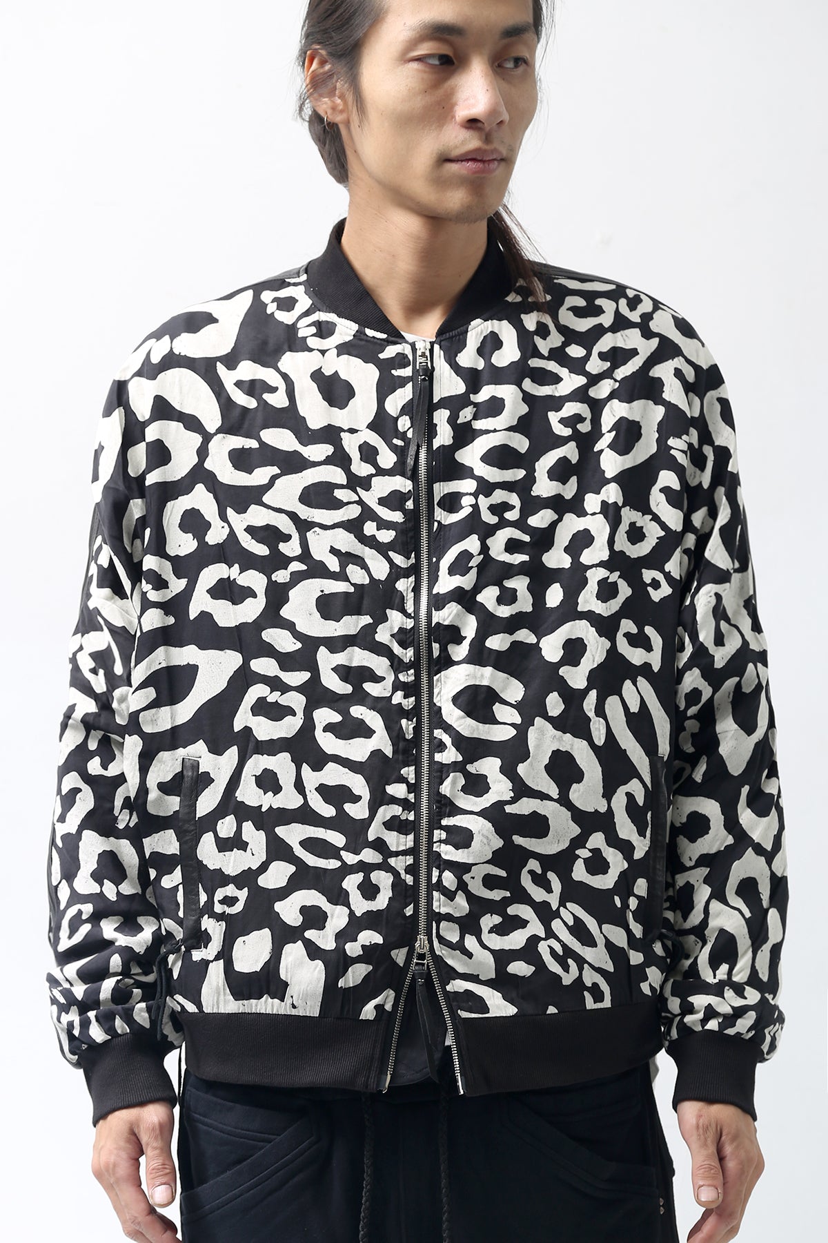 1902-JK05 Leather Combi Dolman JKT / LP Black