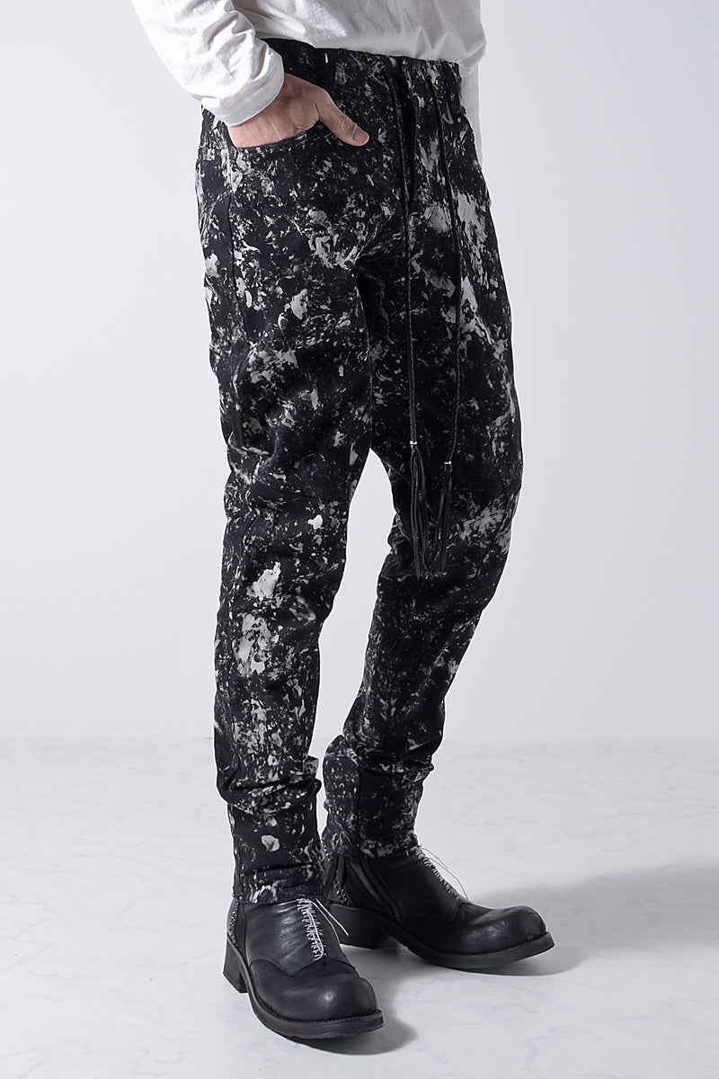 2202-PT08B Flake Discharged Stretch Pants 05