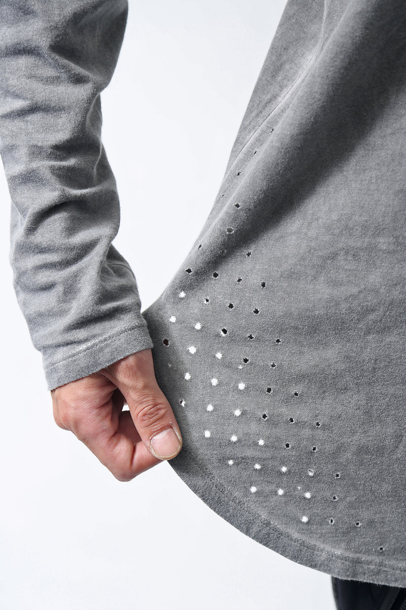 1902-CT02/LS Back Stitch Crush Cut / LS Charcoal