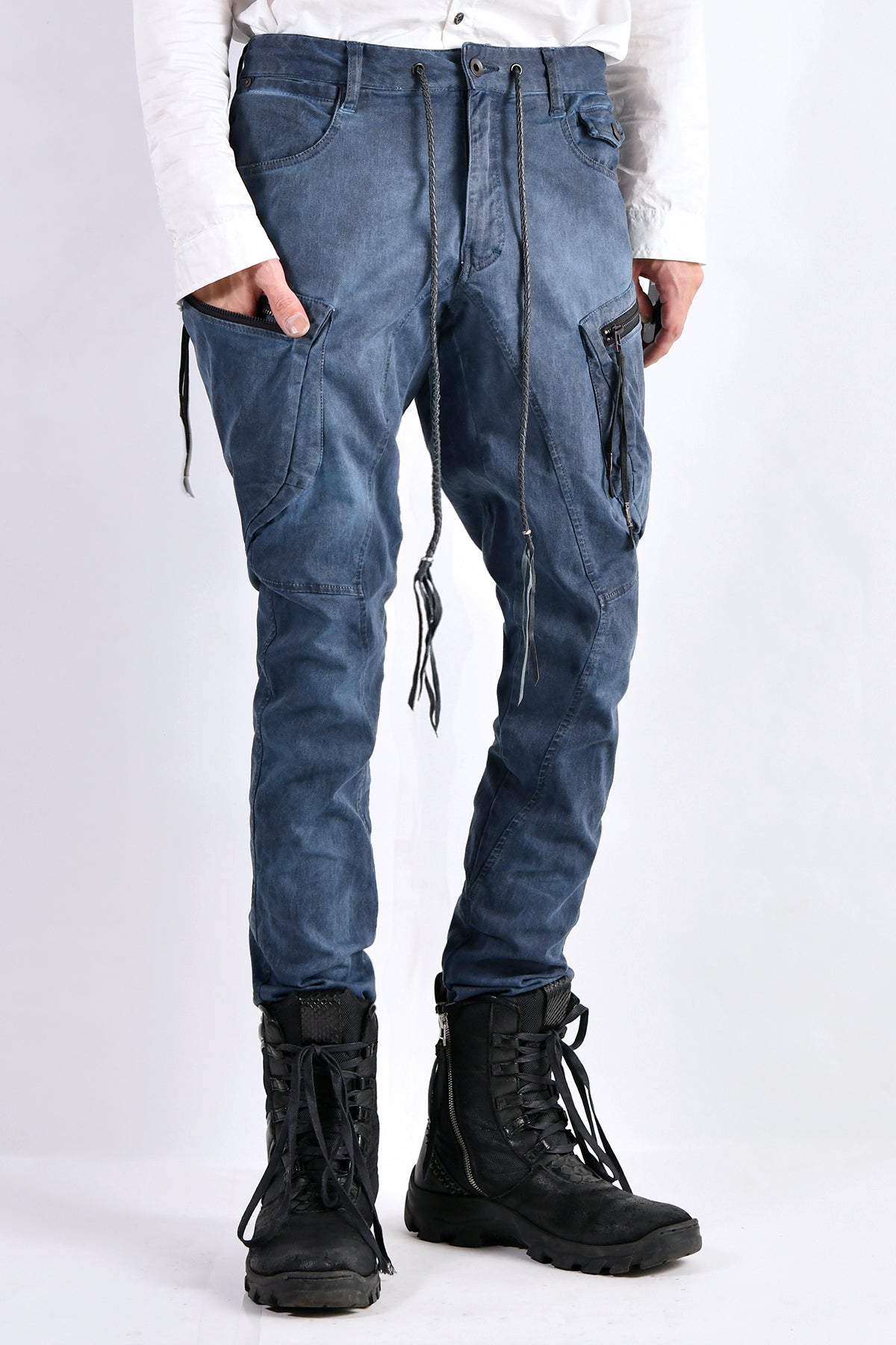 2102-PT02A Double Pocket Twill Pants 03 Navy