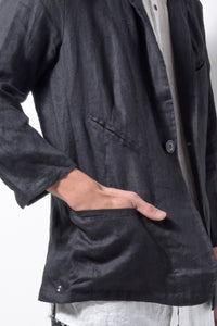 2201-JK04A Back Stitch Cropped Sleeve JKT Black