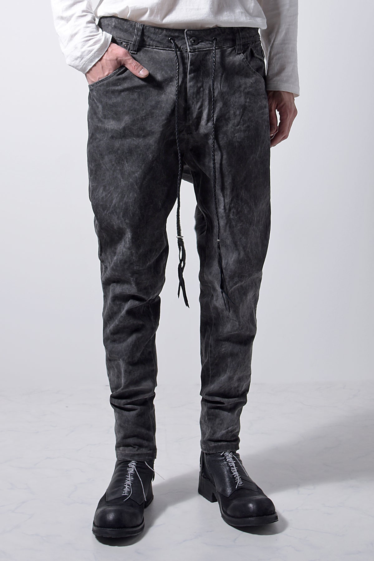2202-PT01A Drop Crotch Pants Charcoal