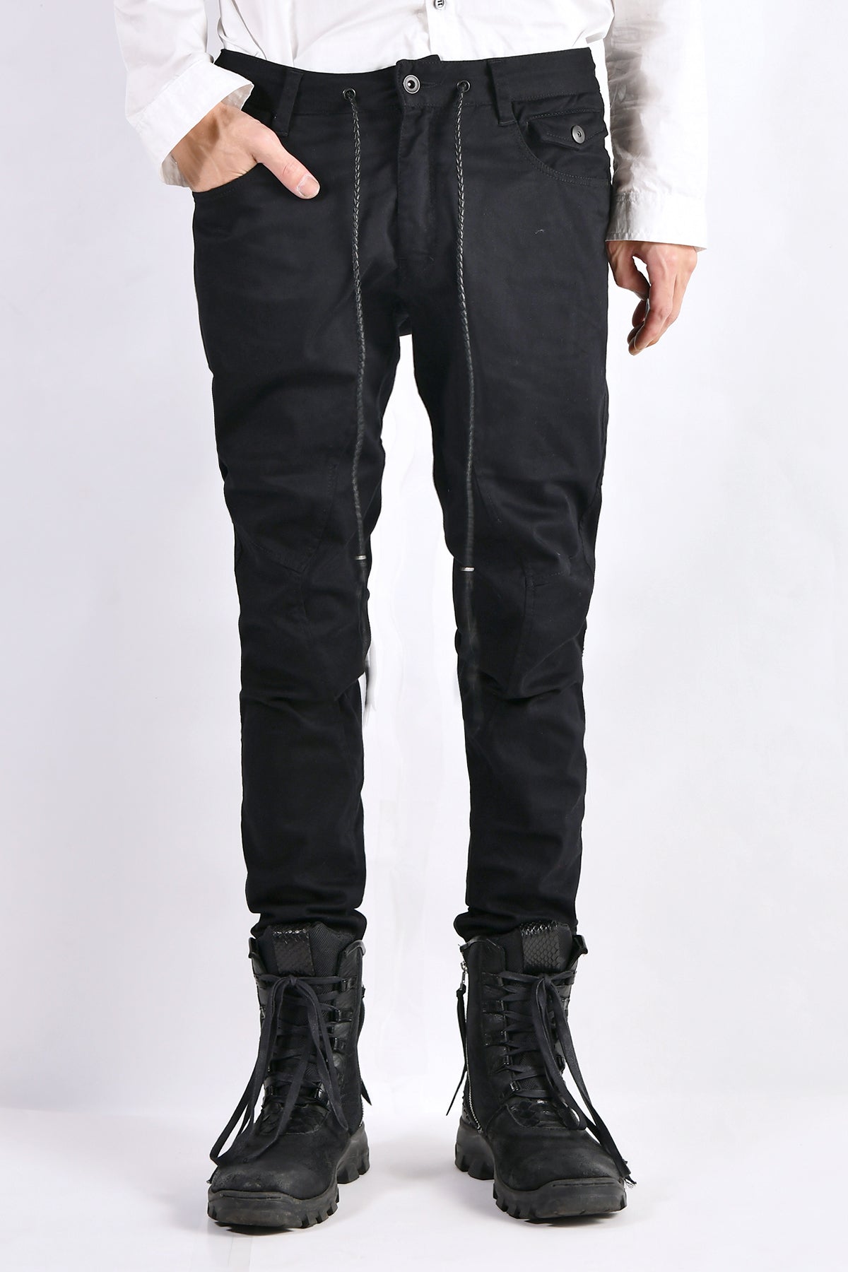 2102-PT01A Stretch Twill Pants 03 Black