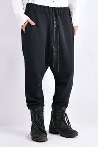 2102-PT06 Nylon Stretch Track Pants Black