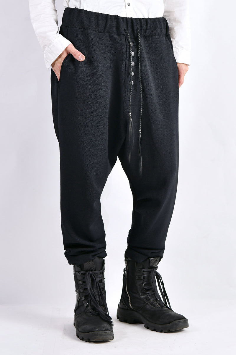 2102-PT06 Nylon Stretch Track Pants Black