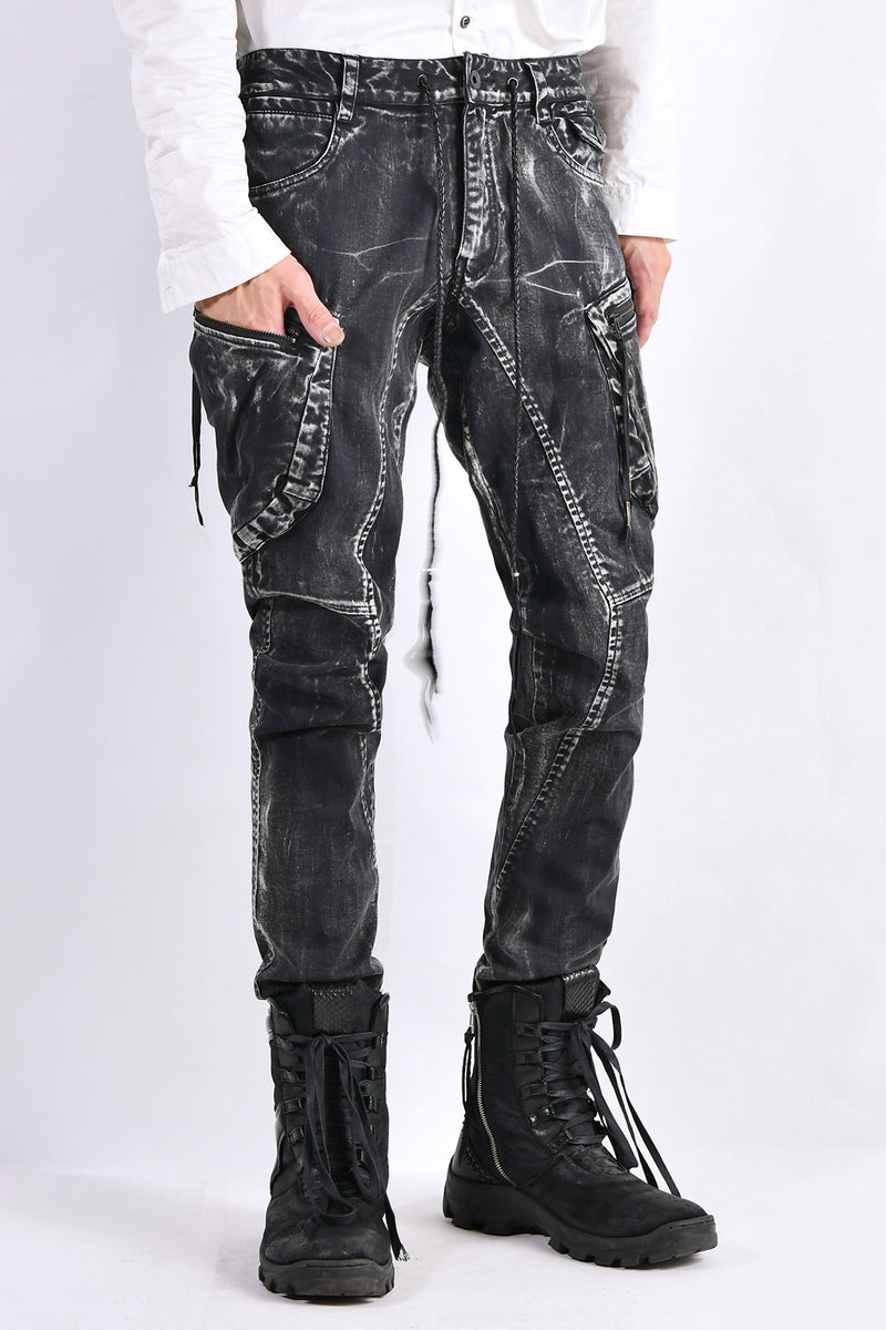 2102-PT02B Discharged Double Pocket Twill Pants 03