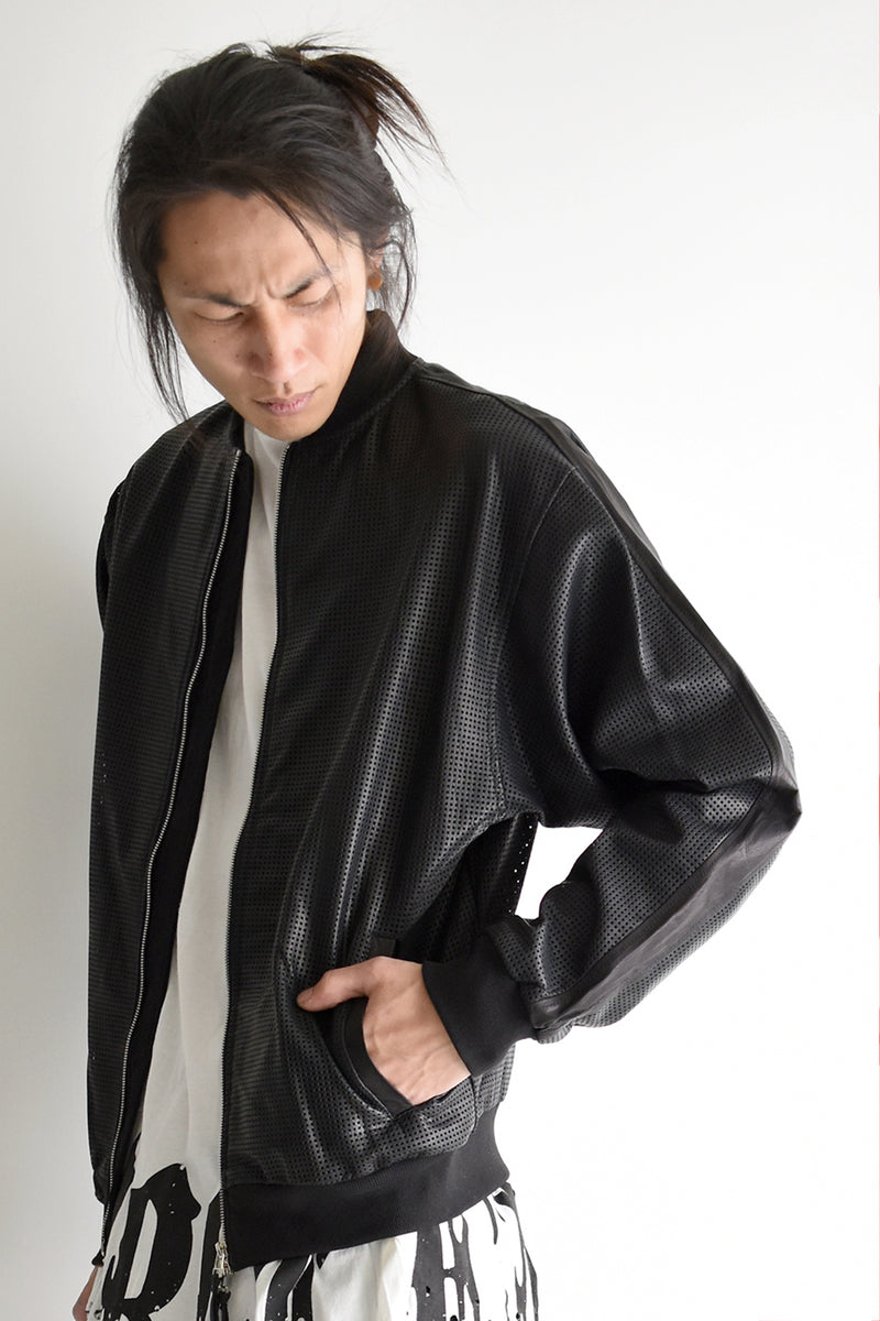 1901-JK05 Mesh Leather MA-1 Black