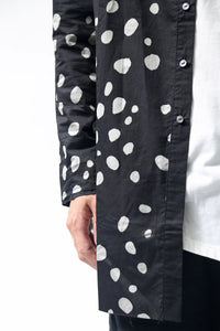 1902-SH01 Polka Dot Long Shirt Black