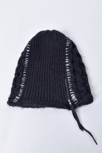 2002-KT05 Cable Mohair Beanie 02 Black